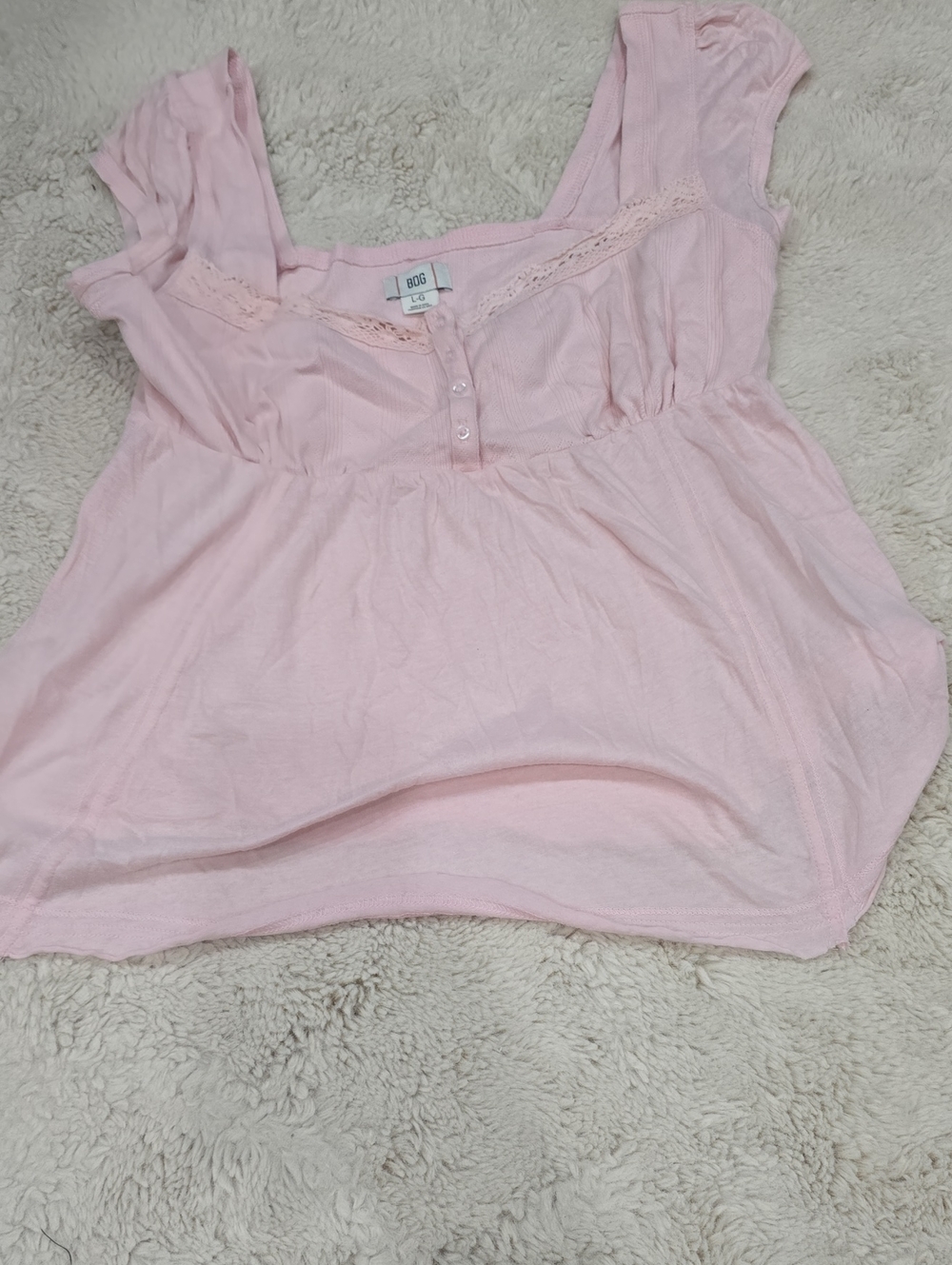 BDG Pale Pink Ribbed Scoop Neck Cami